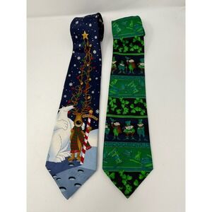 Novelties Hallmark Christmas St. Patrick's Day Holiday Necktie Set Of 2